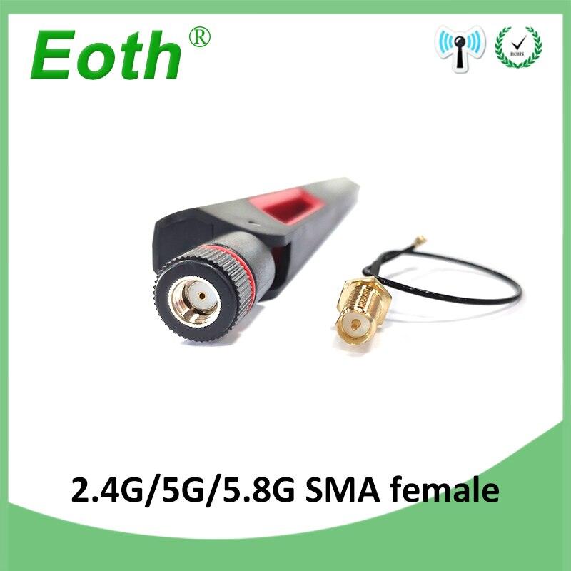 eoth 2.4G wifi Antenna 5.8Ghz real 8dBi RP-SMA Dual Band 2.4g 5.8g Antena IOT aerial SMA female ufl./ IPX 1.13Pigtail ipex1Cable - RCDrone