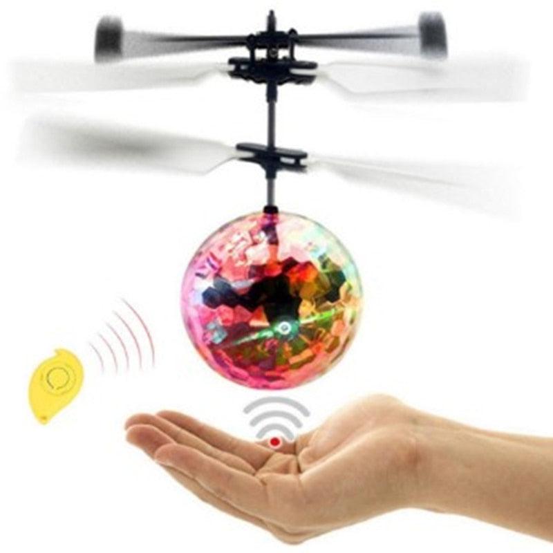 Balle volante avec lumière LED, lunettes et télécommande, hélicoptère  d’avion rc avec capteur de main infrarouge mini hélicoptère, jouet volant  pour