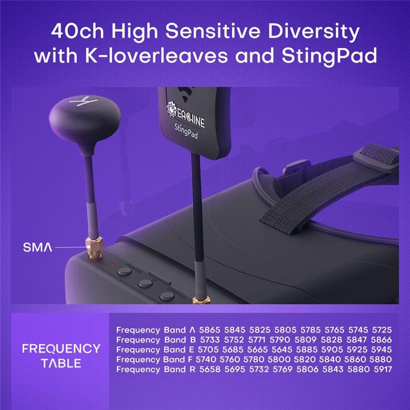 Eachine EV800DM FPV Goggle - Varifocal 5.8G 40CH Diversity FPV Goggles with HD DVR 3 Inch 900x600 Video Headset Build in Battery FPV Drone VR - RCDrone