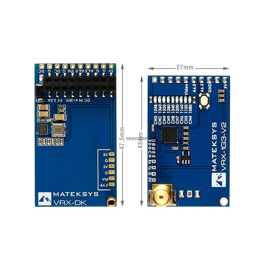 MATEKSYS VRX-1G3-V2 Receiver - 1.2Ghz 1.2g 9CH Wide band FPV Video Receiver for RC Drone Goggles Monitor Long range Matek System - RCDrone