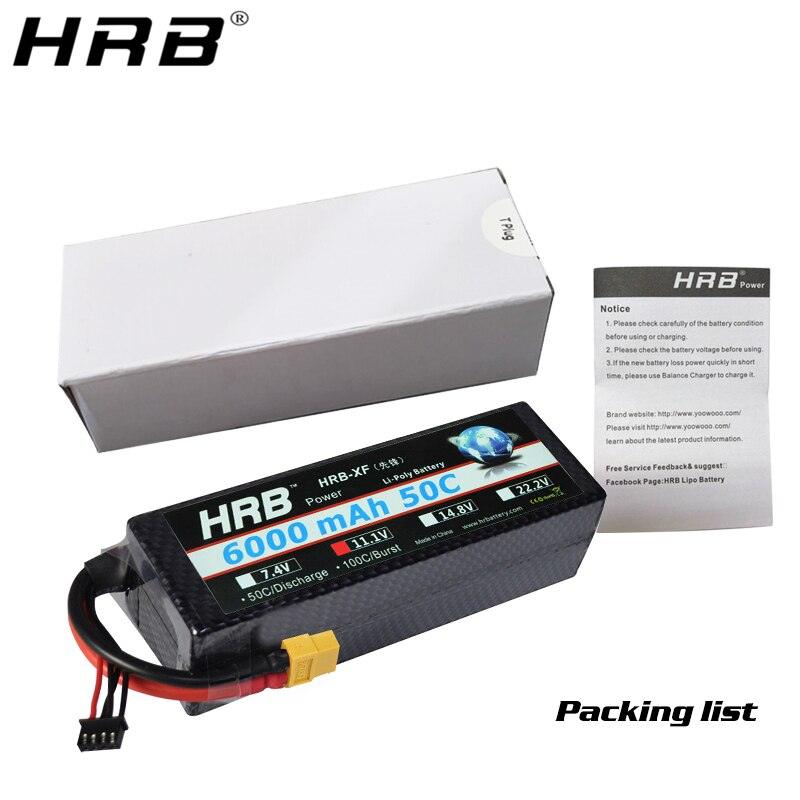 HRB Lipo Battery 3S 11.1V 6000mah - 50C XT60 RC Parts T Deans EC5 XT90 Hardcase Car Truck Airplane Boat Drone FPV - RCDrone