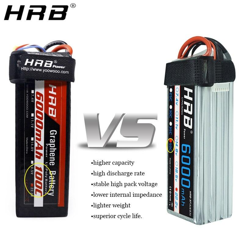 HRB 22.2V Graphene Lipo Battery 6000mah 6S - 100C XT90 EC5 T Deans XT60 XT150 RC Racing FPV Airplanes Boats Buggy Car Truck Parts - RCDrone