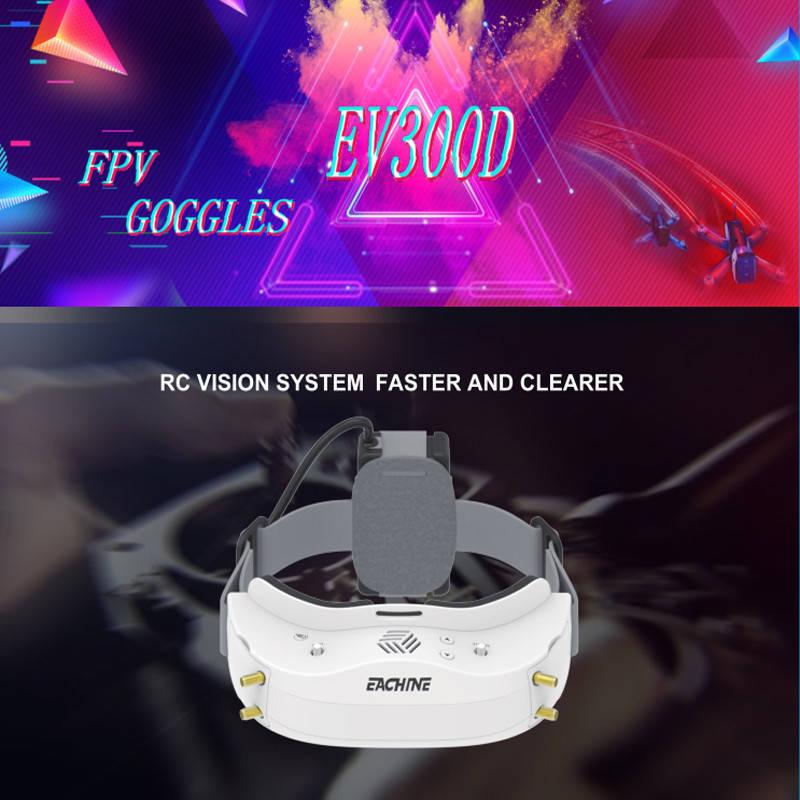 Eachine EV300D FPV Goggle - 1280*960 5.8G 72CH Dual True Diversity Compatible Built-in DVR Focal Length Adjustable For FPV Drone Rc Dron - RCDrone