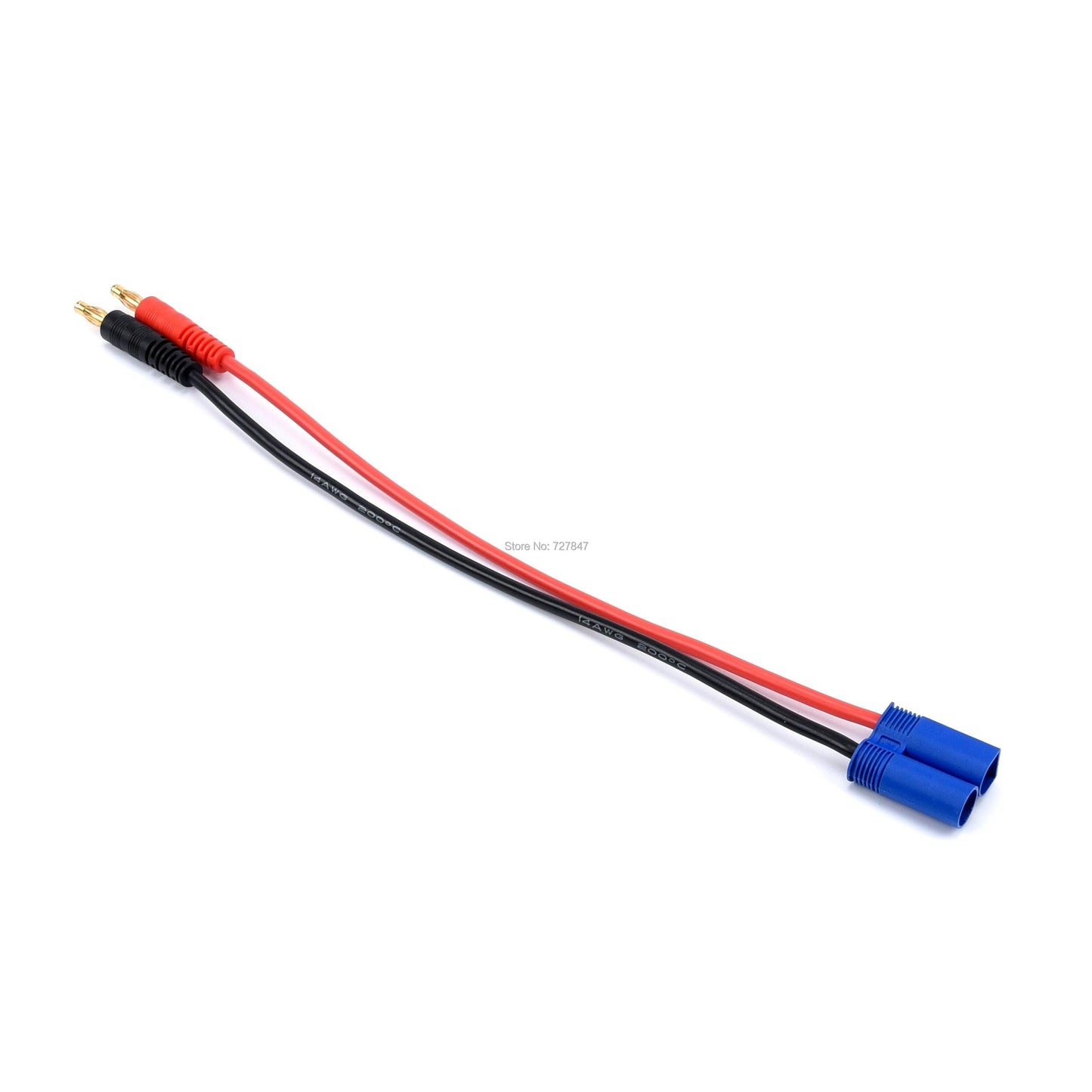 FPV Drone Charge Cable - 20CM EC3 EC5 XT30 XT60 XT90 MPX TRX T Plug Charge Lead to 4.0mm Banana Plugs Charge Cable Silicone Wire 14AWG For Lipo Battery - RCDrone