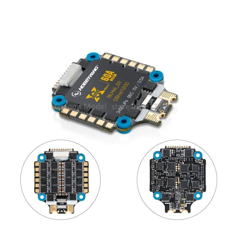 Hobbywing XRotor Micro 60A 4in1 BLHeli-32 DShot1200 3-6S ESC for FPV Racing drone Quadcopter - RCDrone