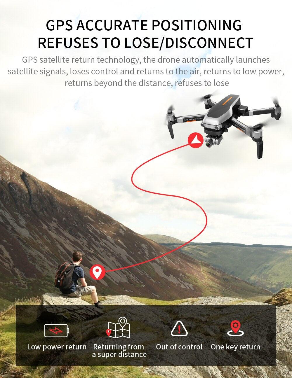 L109 Pro Drone - 4K HD GPS Quadcopter Mechanical Two-axis Anti-shake 5G WiFi FPV 1.2KM 1200M HD ESC Camera Profissional Drone MATAVISH 3 PRO Professional Camera Drone - RCDrone