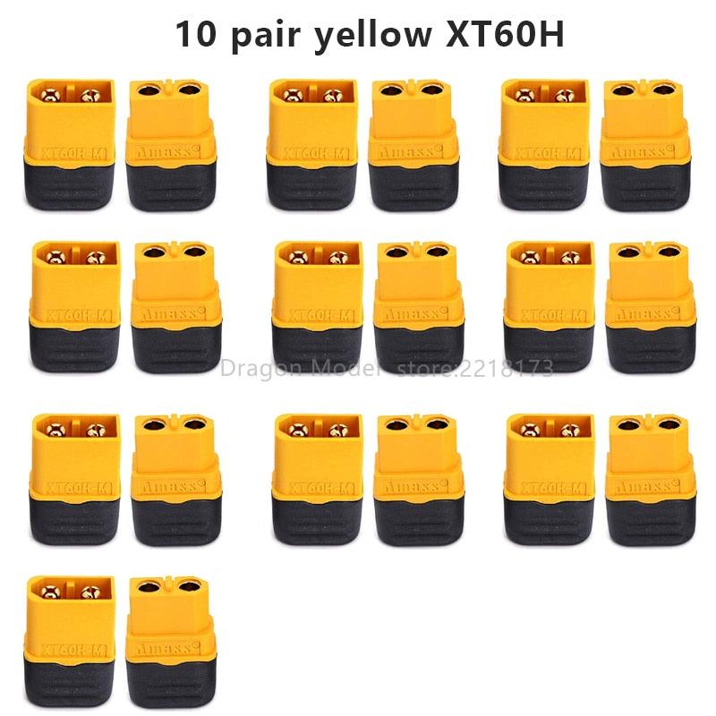 10 paires Amass XT60H Version améliorée connecteurs XT60 avec couvercles prise mâle 10 paires Amass XT60H Version améliorée connecteurs XT60 avec couvercles prise mâle