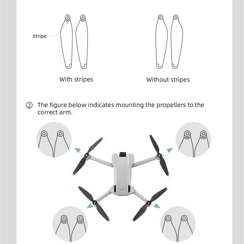 Propeller For DJI Mini 3 Drone - Blade Propeller Replacement With Screw Light Weight Wing Fans Props for Mini 3 6030F Accessories - RCDrone