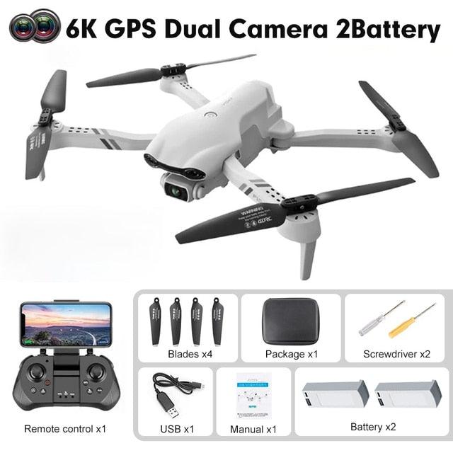 KBDFA F10 GPS Drone - 4K Professional 6K HD Dual Camera 2.4G/5G WIFI FPV RC Helicopter Foldable Quadcopter RC Distance aircraft - RCDrone