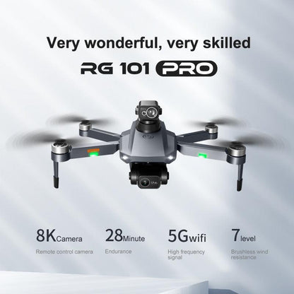 RG101 Pro Drone - 2-axis Gimbal 360° Obstacle Avoidance HD Dual Camera Aerial Photography Brushless GPS Foldable Return Quadcopter Professional Camera Drone - RCDrone