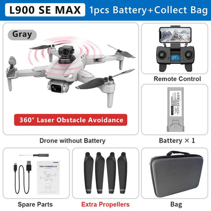 L900 SE MAX Drone - 4K HD ESC Camera 360 Obstacle Avoidance Brushless Motor GPS 5G WIFI Upgraded of L900 PRO SE Dron RC Quadcopter Professional Camera Drone - RCDrone