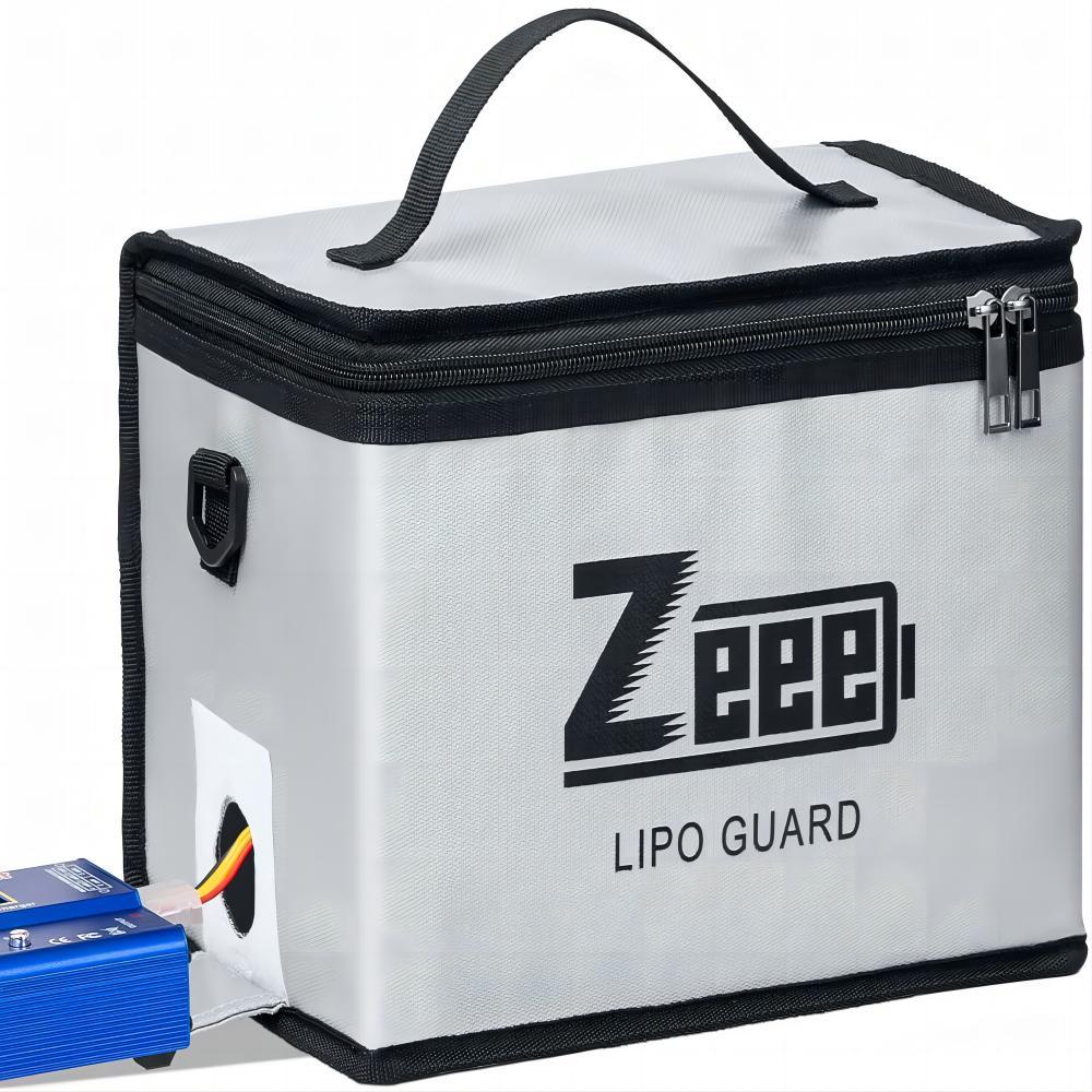 Zeee Lipo Safe Bag - Battery Fireproof Bag Large Capacity Pouch for Storage Guard Charging 10 Cell Adjustable Battery Safe Bag - RCDrone