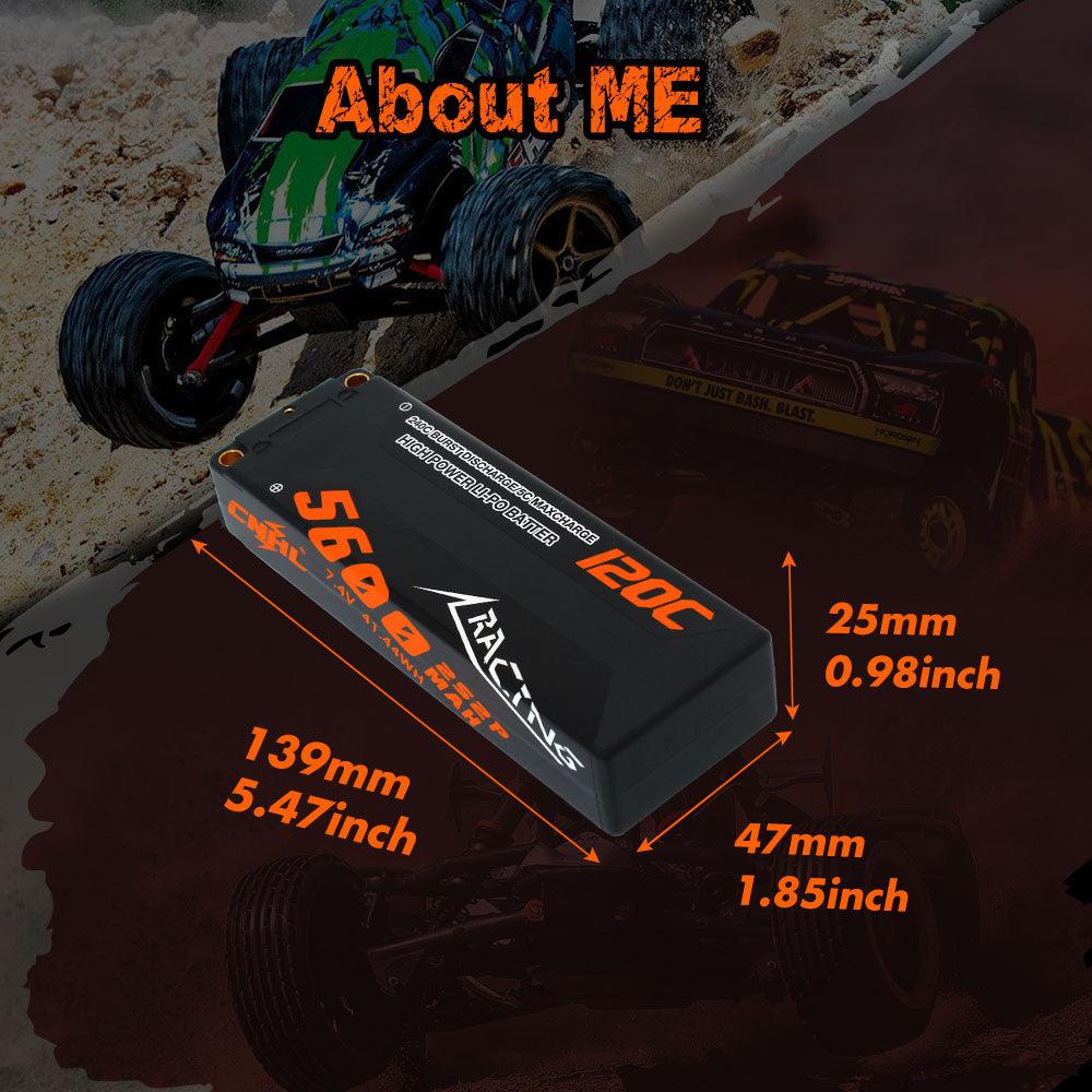 CNHL 7.4V 5600mAh Lipo 2S Battery for FPV Drone - 120C Hard Case With Deans T EC5 Plug For RC Car Airplane Tank Boat Vehicle Rally Trucks Buggy - RCDrone