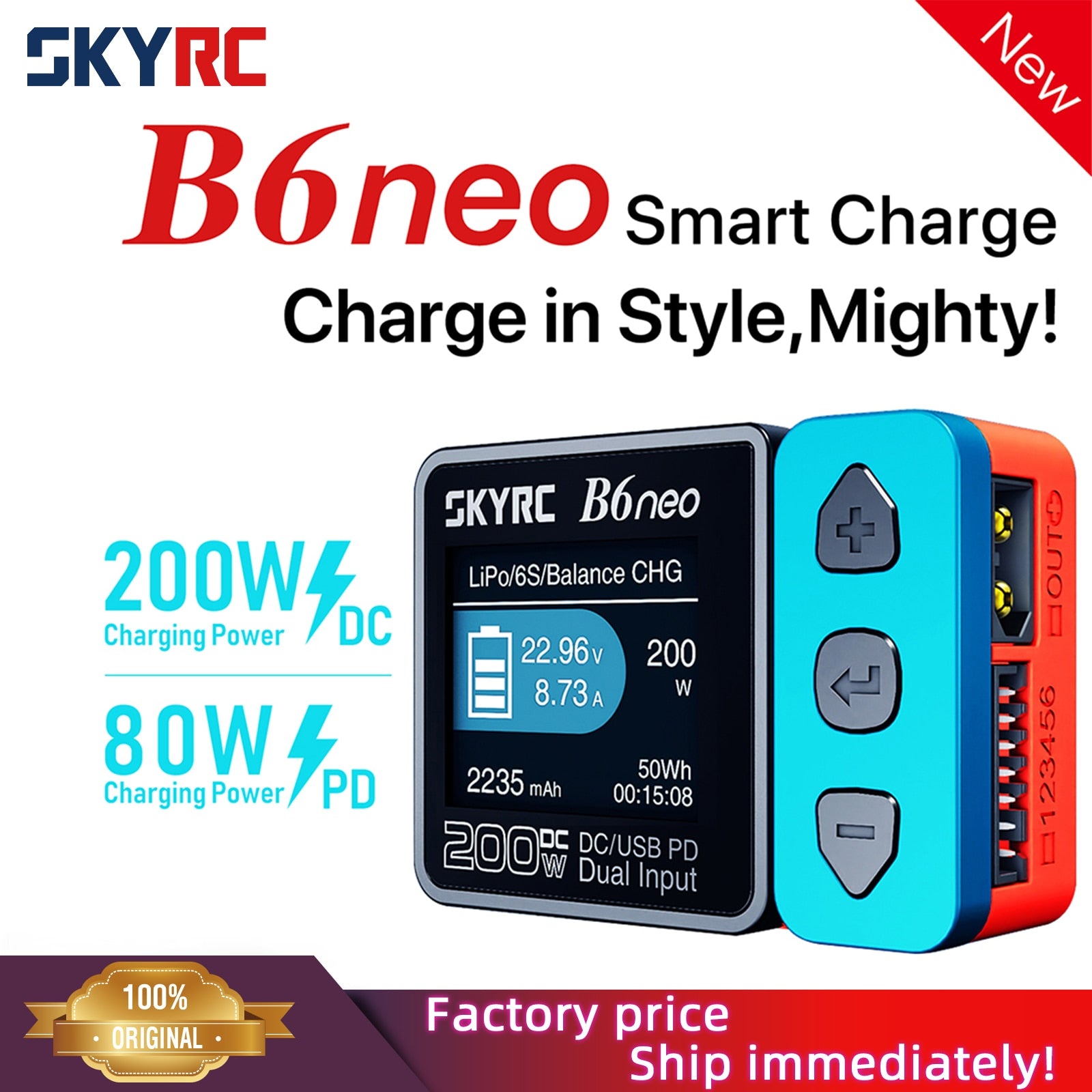 2023 SkyRC B6neo Smart Charger - DC 200W PD 80W Battery Balance
