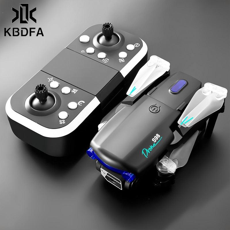 KBDFA S98 Drone - Cool Light Effect RC Helicopter Four-Sided Obstacle Avoidance UAV Optical Flow HD Camera Folding Drones Toy Gift - RCDrone