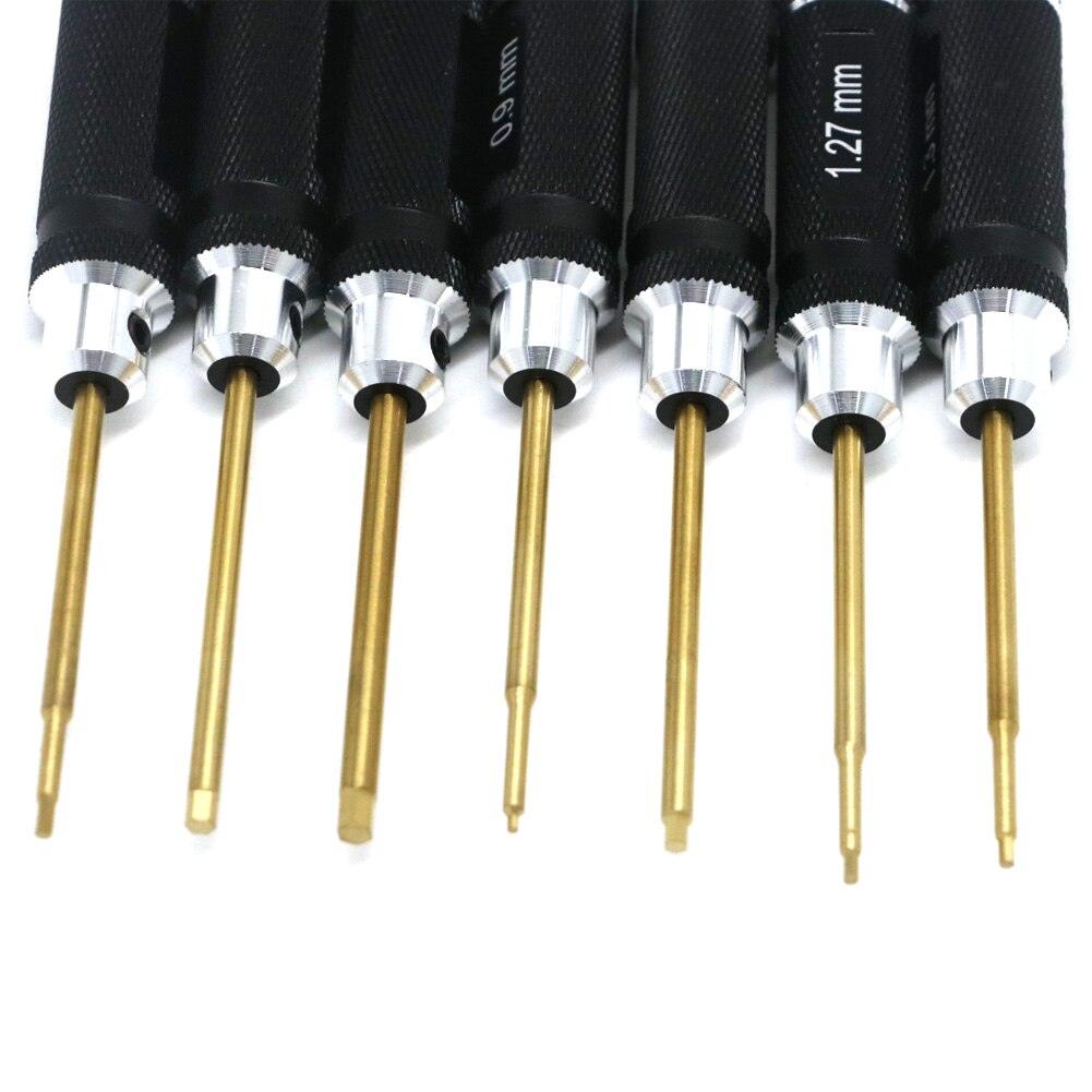 7pcs Titanium Plating Mini Precision Hex Screwdriver Tool Set Allen Driver for RC Helicopter Drone Aircraft Model Repair Tools - RCDrone
