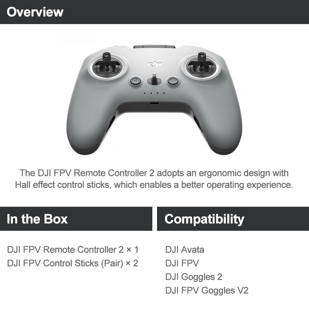 Original DJI FPV AVATA Remote Controller 2 - for DJI FPV and Goggles V2 Offer High Accuracy Control and Ultra Low Latency of 7ms - RCDrone