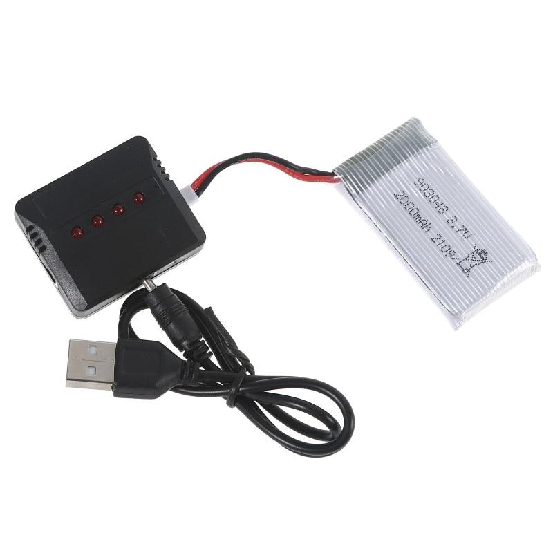 R58A 3.7V 2000mAh Lipo Battery 903048 Li-ion Battery/Charger RC Quadcopter Accessory Repair Spare Part for KY601S H11D H11C RC - RCDrone