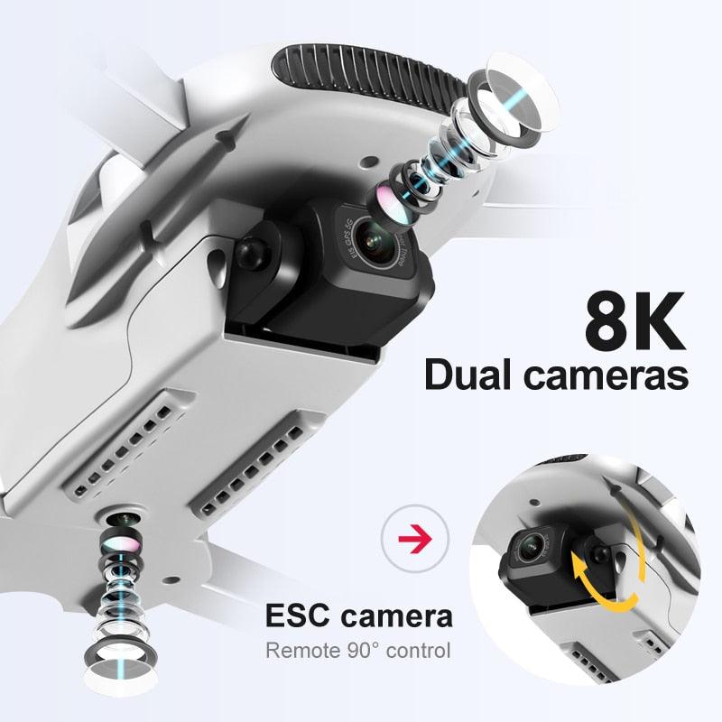 LU3 MAX GPS Drone - 8K Hd Dual Camera Profesional Helicopter FPV Dron Foldable Rc Quadcopter 5G Wifi Brushless Motor Drones - RCDrone