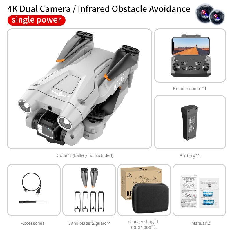 KF610 Drone - 4K Obstacle Avoidance Drone Dual-Camera Folding Quadcopter Toy Gift Gifts - RCDrone