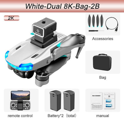 KBDFA S138 Drone - 8K Dual Camera Drone Foldable Optical Flow Rcfpv Aerial Photography Brushless Quadcopter Children's Toy Drone Gift - RCDrone
