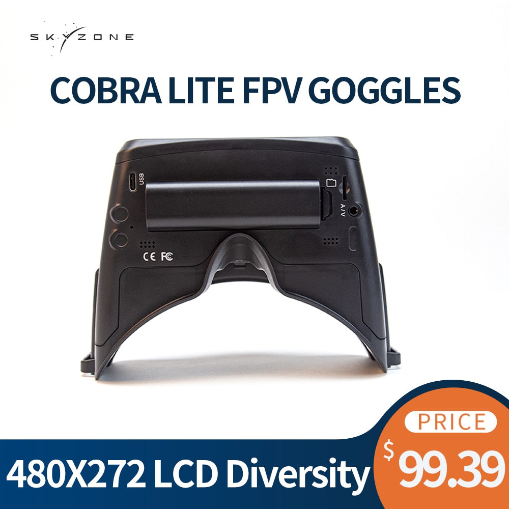 SKYZONE COBRA LITE FPV Goggle -  480X272 LCD Diversity DVR FPV Goggles FOV50 for RC Airplane Racing Drone
