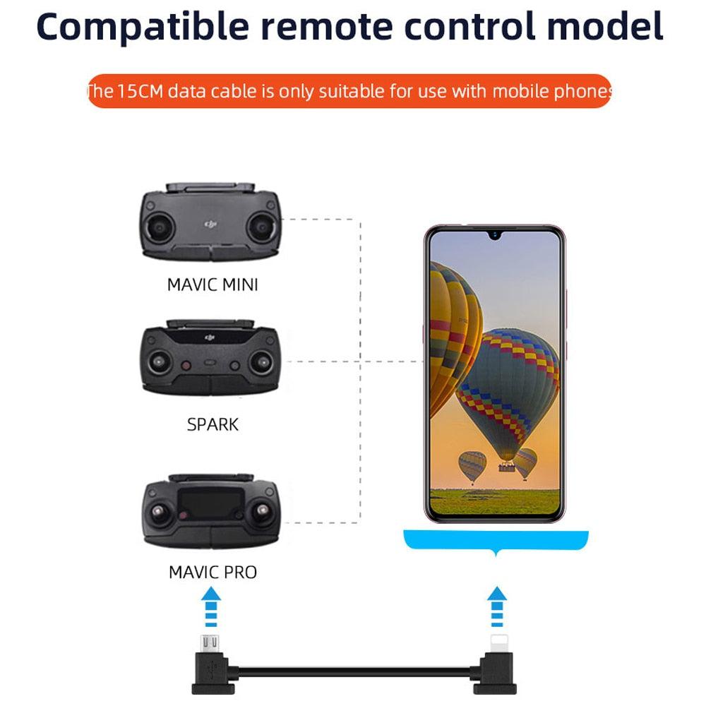 Data Cable OTG Remote Controller to Phone Tablet Connector USB TypeC IOS Extend for DJI Mavic MINI/2/3 Pro/SE/Pro/Air/Mavic 2/3 - RCDrone