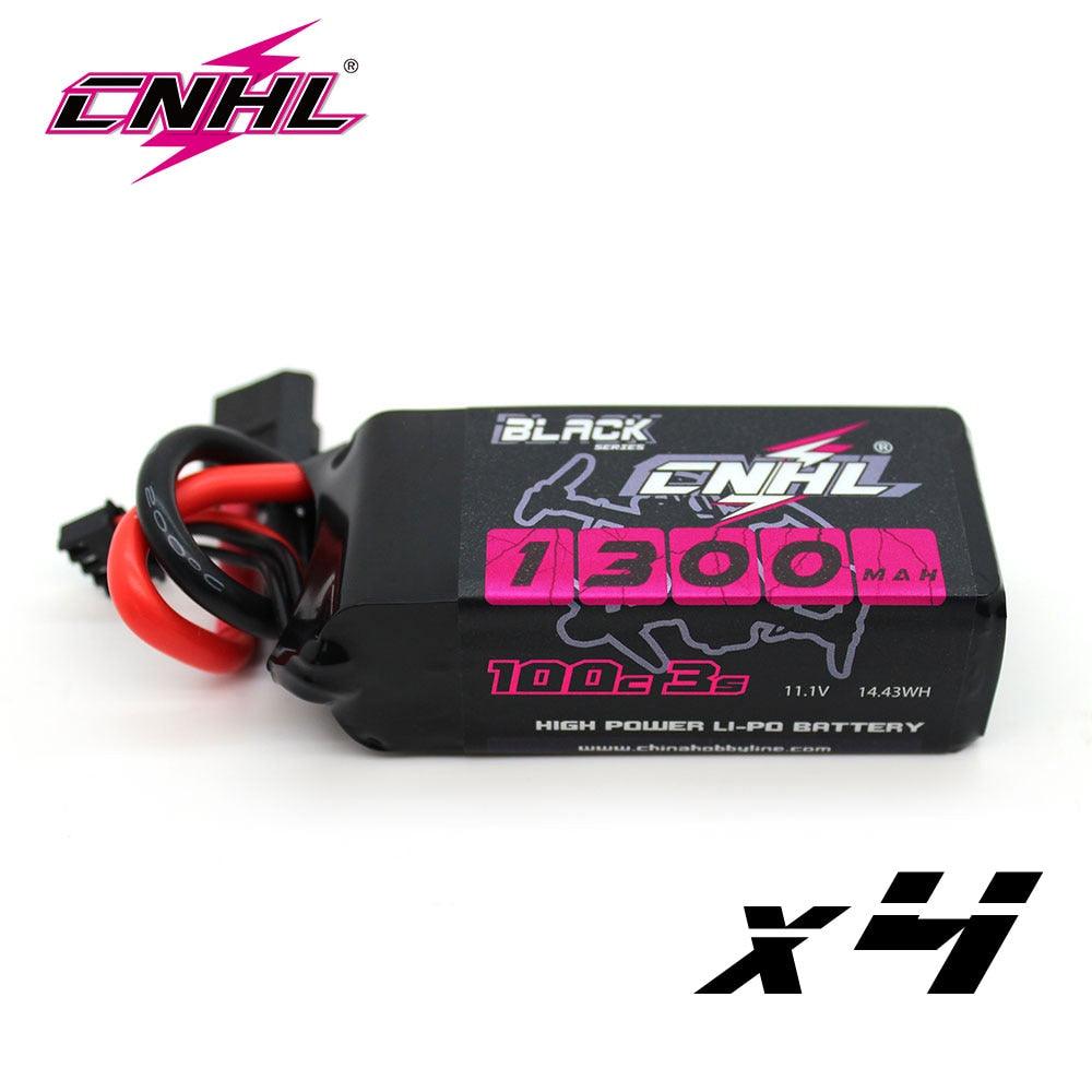 4PCS CNHL 3S 11.1V Lipo Battery for FPV Drone - 1300mAh 1500mAh 100C Black Series With XT60 Plug For FPV Airplane Helicopter Drone Quadcopter - RCDrone
