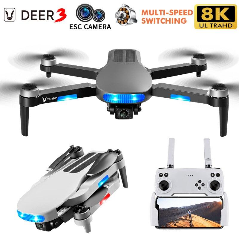 2023 New LU3 Max GPS Drone - 8K HD Dual Camera 5G Wifi FPV Optical Flow Brushless Motor Folding Quadcopter RC Distance 800M Gift Toys Professional Camera Drone - RCDrone