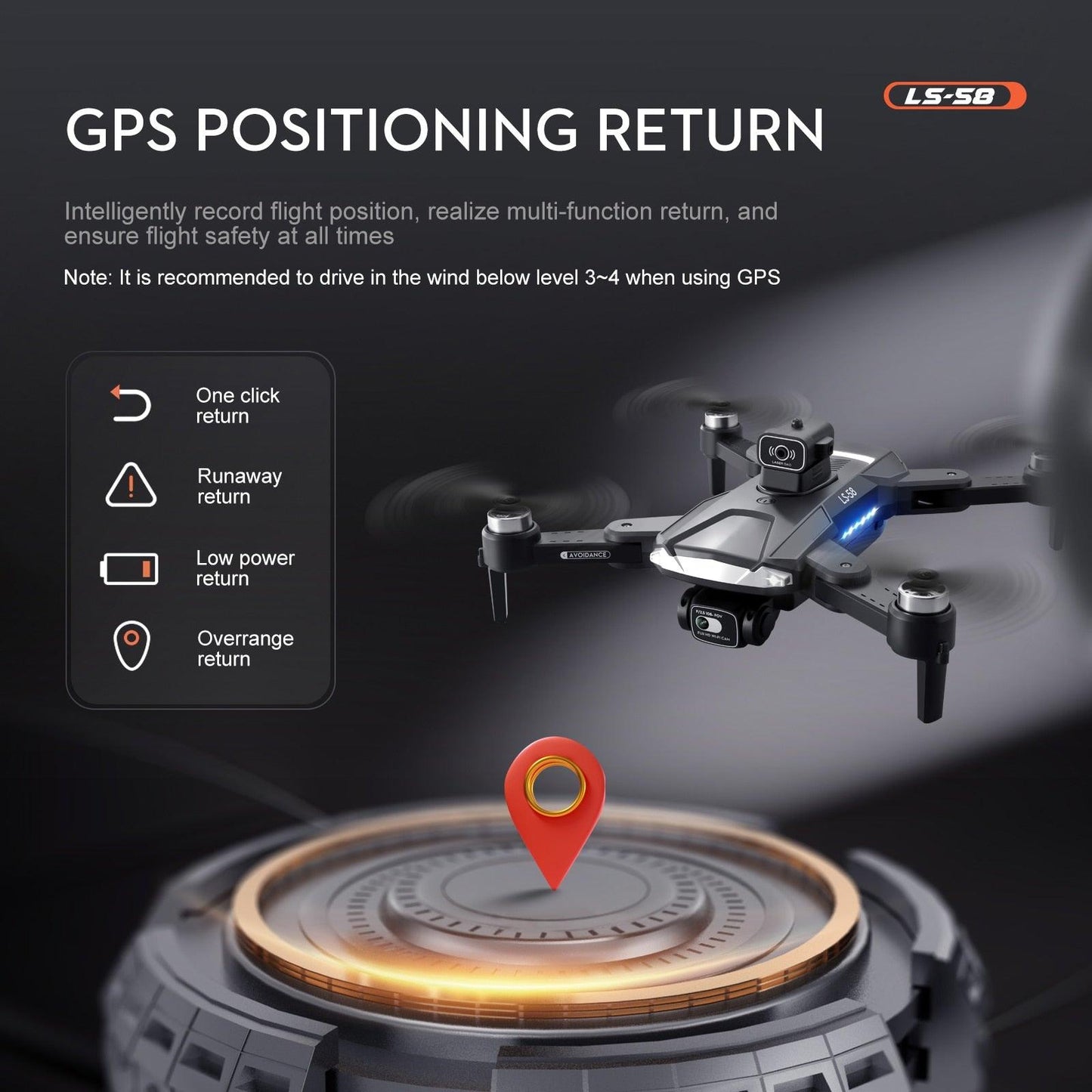 KBDFA LS58 Drone - 4k camera drone GPS 5G WIFI RC Helicopters FPV Remote Control Toys Foldable Quadcopter Gift professional Drones - RCDrone