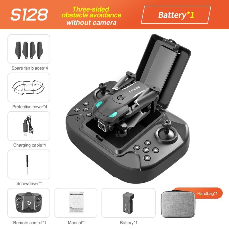 KBDFA S128 Mini Drone - 4K HD Camera Three-sided Obstacle Avoidance Air Pressure Fixed Height Professional Foldable Quadcopter Toy - RCDrone