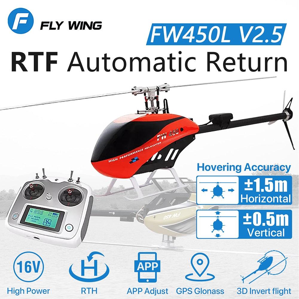 Helicoptero de controle remoto Flywing com escala sem escova, 6 canais,  gps, duas lâminas de rotor