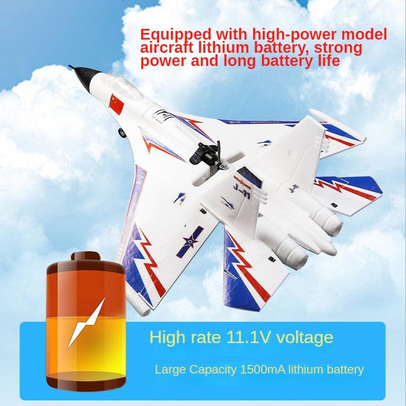 2000m RC Foam J11 Plane - with GPS 2.4G 6Ch Remote Control Glider Fighter Smart Balance Aircraft Toys for Adults Children - RCDrone