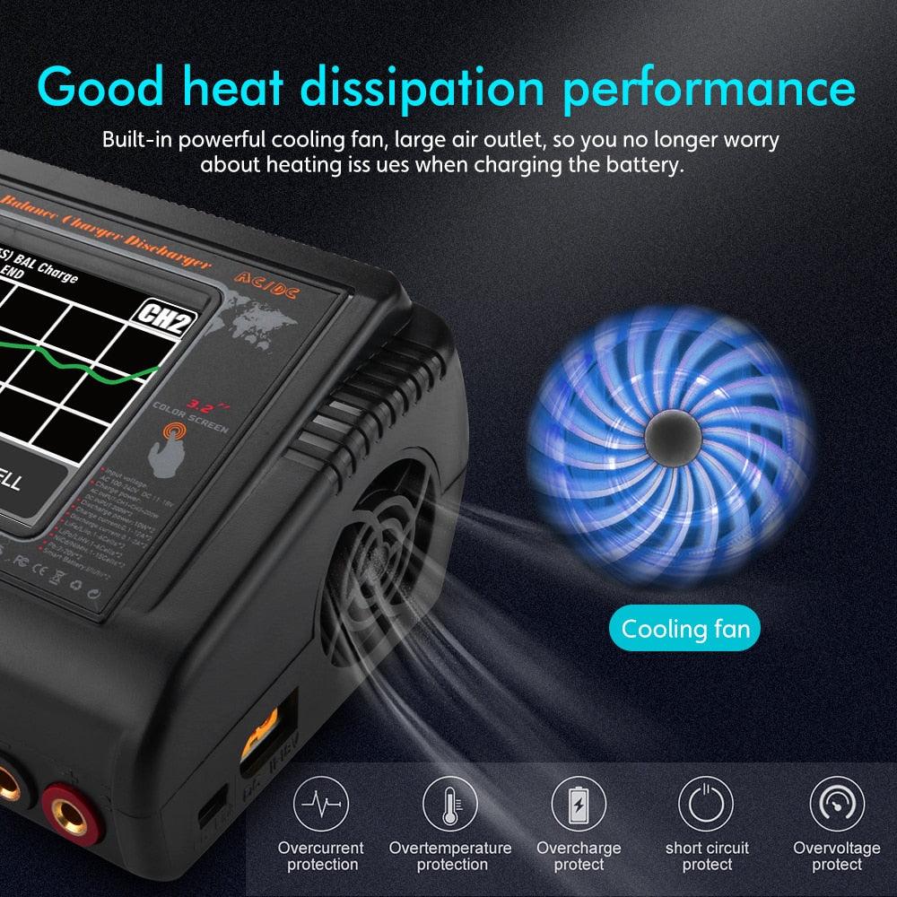 HTRC T400 Pro RC Lipo Charger - Dual DC 400W AC 200W 6S 12A*2 Discharger For LiPo LiHV LiFe Lilon NiCd NiMh Pb battery FPV Drone Charger - RCDrone