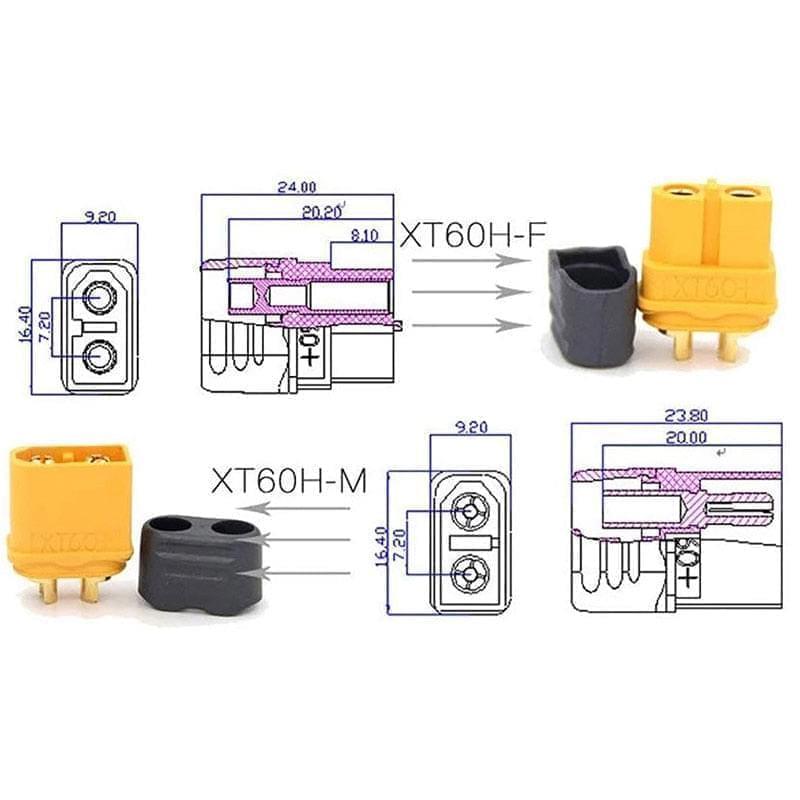10 x Amass XT30 XT30U XT60 XT60H XT90 Bullet Connectors Plug For RC Quadcopter FPV Racing Drone Lipo Battery - RCDrone