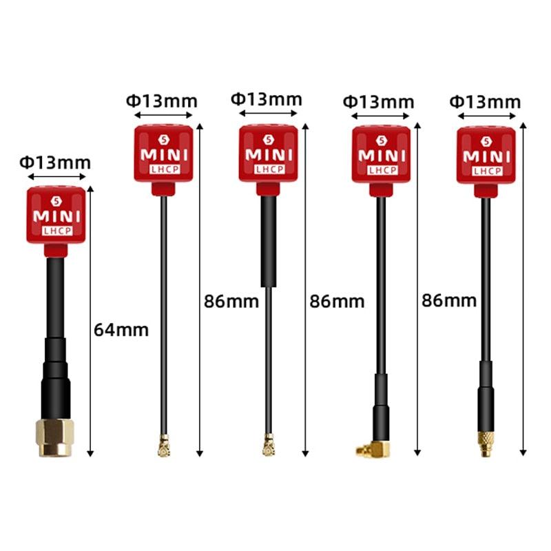 Short 5.8G Lollipop 5 LHCP Antenna High Gain 2.8Dbi SMA/UFL(IPEX)/MMCX for Caddx VISTA Digital HD DJI Air Unit FPV System Drone - RCDrone