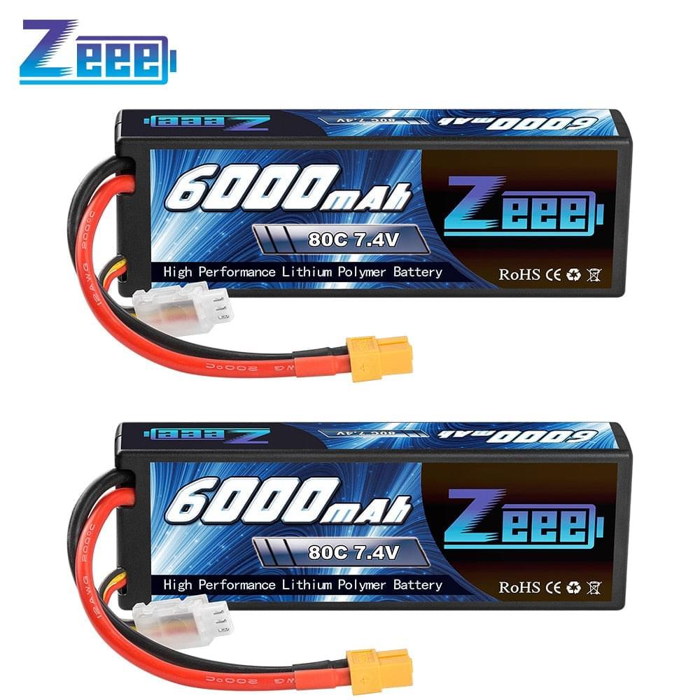 1/2Units Zeee LiPo Battery 2S 7.4V 6000mAh - 80C XT60 Plug RC Parts Ha –  RCDrone