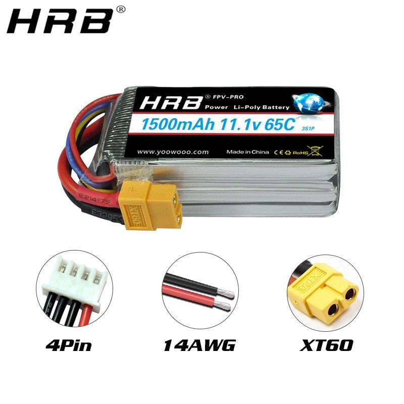 HRB 2S 3S 4S 5S 6S lipo Battery 1500mah 7.4V 11.1V 14.8V 18.5V 22.2V L –  RCDrone