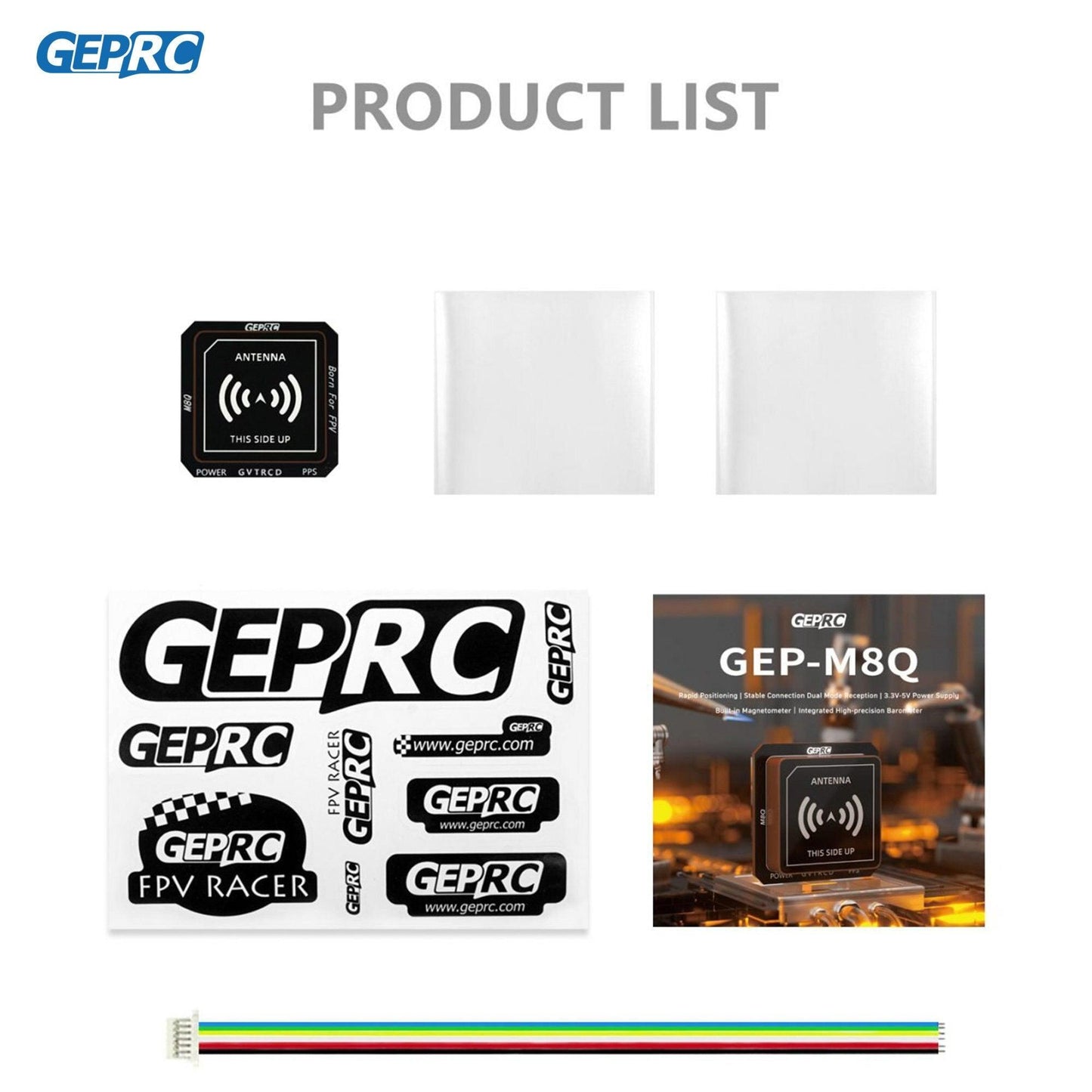 GEPRC GEP-M8Q GPS Module - Module Integrate BDS GLONASS Module SH1.0-6 Pin MS5611 Barometer Compass Farad Capacitor for FPV Drone - RCDrone