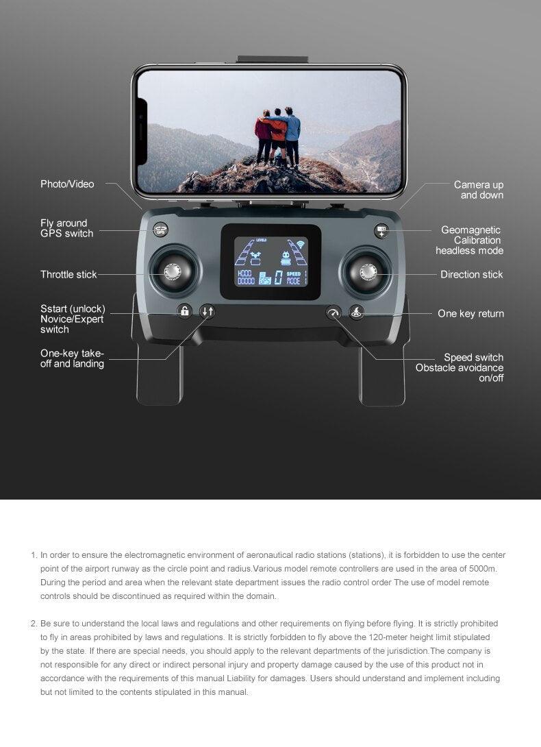 MS-712 Drone - GPS 5G 3-Axis Gimbal 8K HD UHD Camera Support TF Card Helicopter Brushless Motor FPV Quadcopter Aircraft Professional Camera Drone - RCDrone