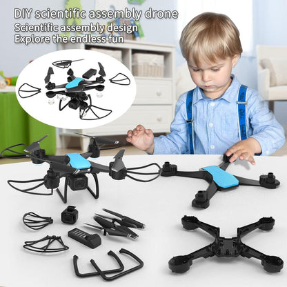 JJRC H108 DIY Assembly RC Drone - 360 Degree Flip Kids Photography Remote Control Aircraft with 4K Dual Camera Quadcopter Toy - RCDrone