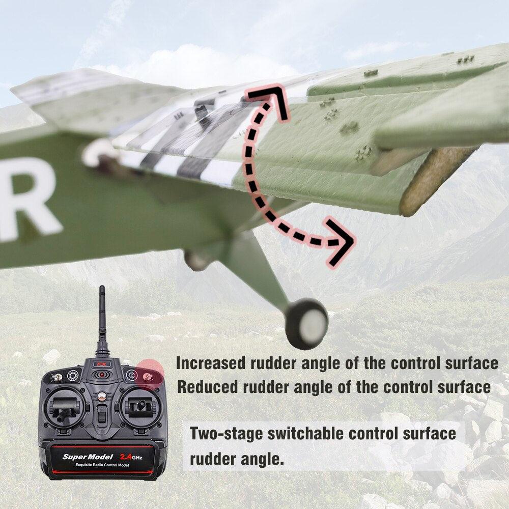 J-3 CUB Military Aircraft - Brushless Motor Rc Planes 2.4G Radio Control Airplane 6G Mode Glider Fighter Craft Toys for Adults - RCDrone