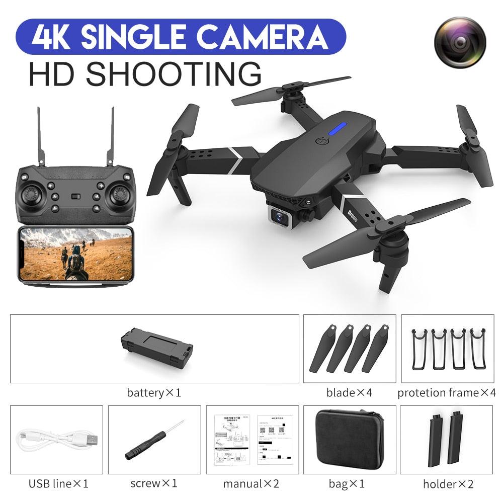 E88 Pro Drone - 2023 New Drone 4K Wide Angle HD Camera Foldable RC Helicopter WIFI FPV Height Hold Gift Toy - RCDrone