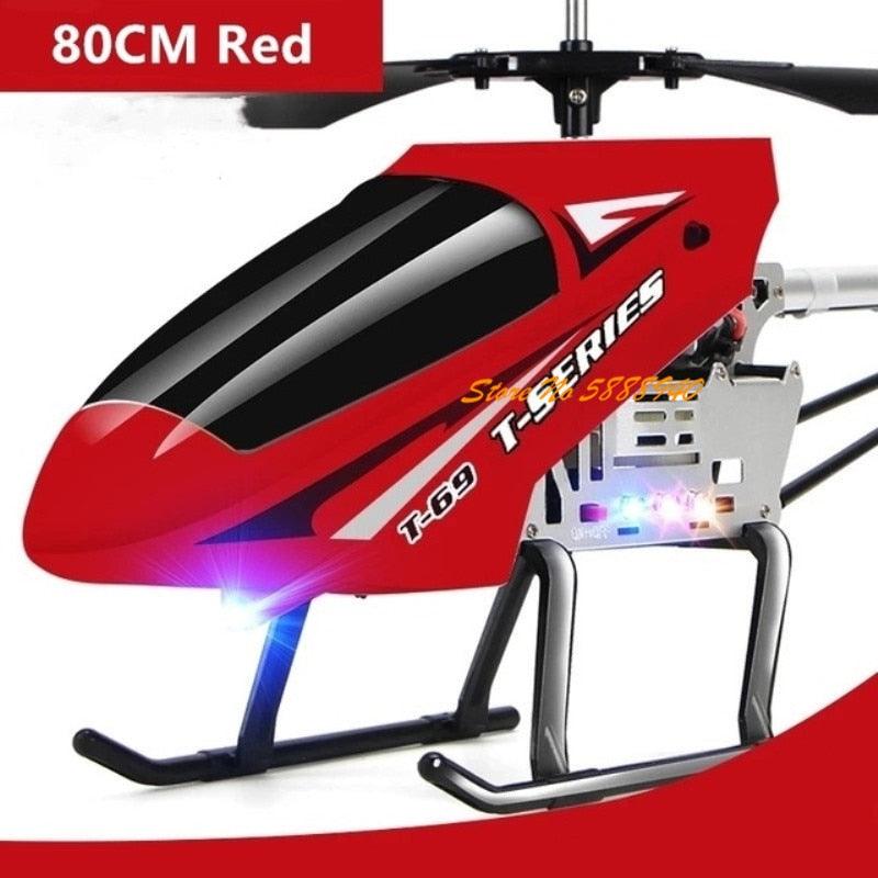 80CM RC Helicopter - Large Model 3.5CH Alloy Frame Anti-Fall All Body LED Lights 150 Meters Electric Remote Control Helicopter Toy - RCDrone