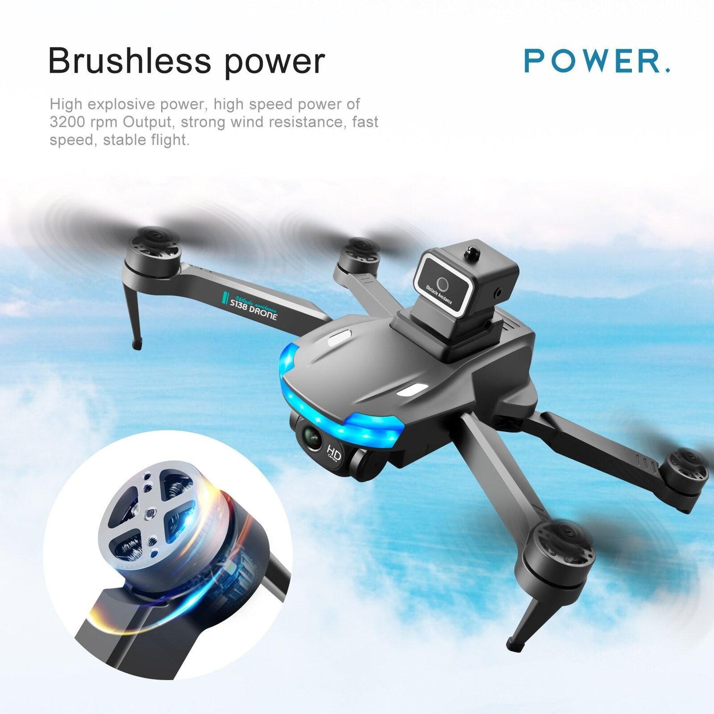 S138 Drone - GPS 8K Professional Dual Camera 5G Wifi FPV Obstacle Avoidance Folding Quadcopter Remote Control Distance 3000M Gift Toy - RCDrone
