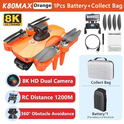 K80 Max Drone - 8K HD Camera Drone Brushless Motor GPS 5G WIFI 360 Obstacle Avoidance Foldable Quadcopter K80 PRO MAX RC Dron Toys Professional Camera Drone - RCDrone