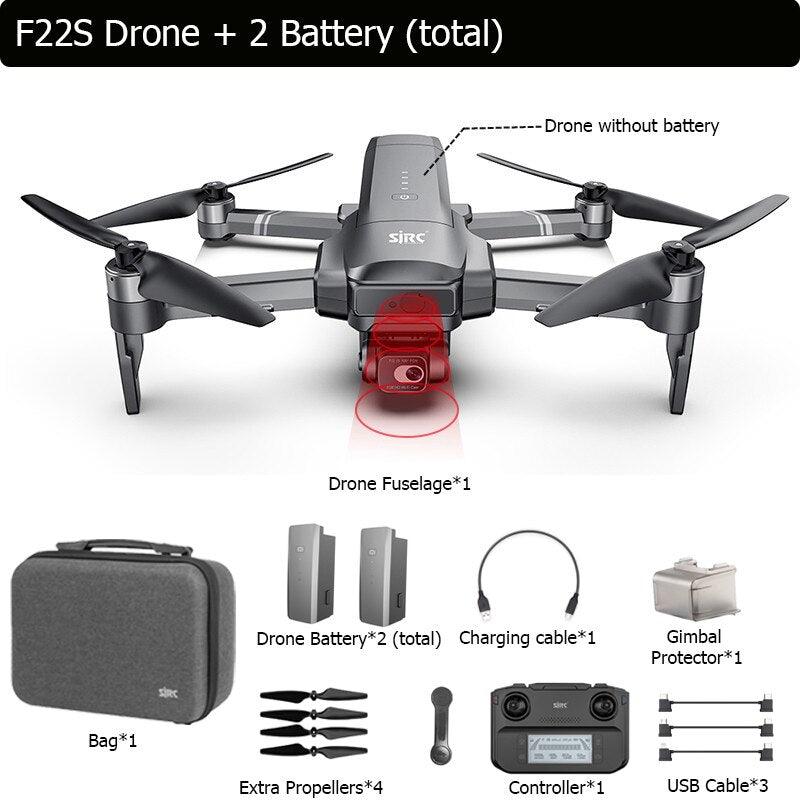 SJRC F22S 4K HD PRO Drone - With 4K HD Camera 2-Axis Gimbal HD Camera Obstacle Avoidance GPS 5G WiFi FPV Quadcopter RC Drone Helicopter Professional Camera Drone - RCDrone