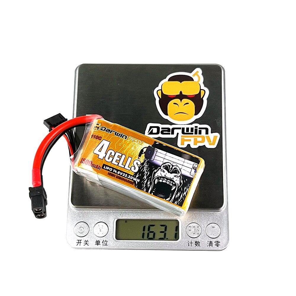 DarwinFPV 4S 1500mAh Battery - 14.8V 110C Lipo Racing Battery Quadcopter Racing FPV Drone Battery - RCDrone