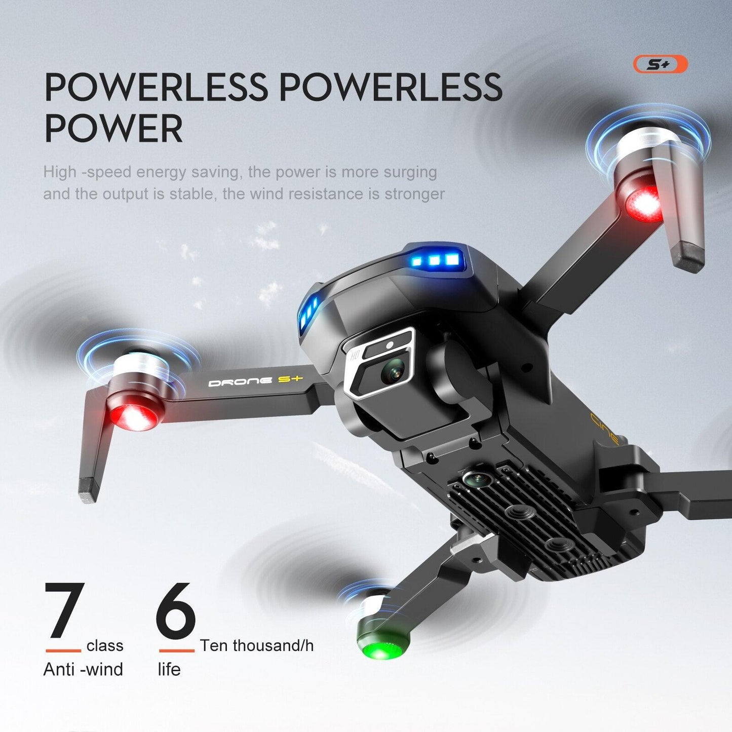 S+ Drone / S Plus Drone - GPS 6K HD Dual HD Camera RC Distance 1200M Laser Obstacle Avoidance Aerial Photography Brushless Motor Foldable Quadcopter Professional Camera Drone - RCDrone