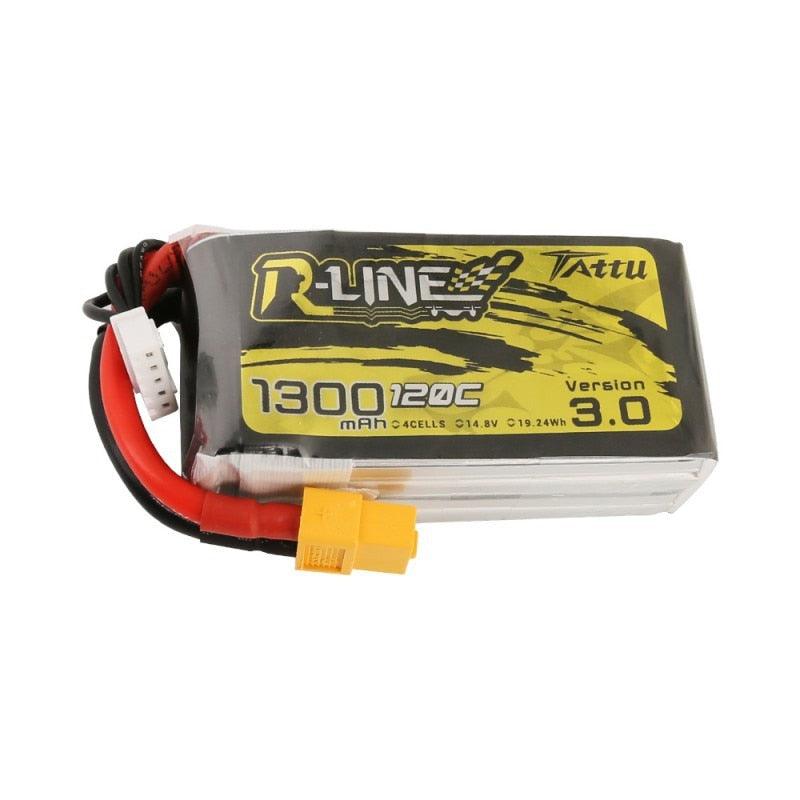 Tattu R-Line Version 3.0 V3 1300/1400/1550/1800/2000mAh 120C 4S 6S 4.2V Lipo Battery XT60 Plug FPV Racing Drone RC Quadcopter - RCDrone